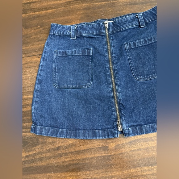Madewell Dark Blue Denim Mini Zip up Skirt - Picture 3 of 6